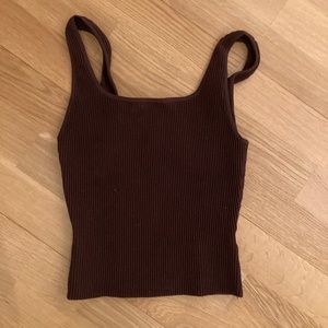 Aritzia Babaton Sculpt Knit Squareneck Tank